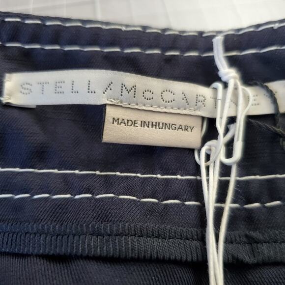 Stella McCartney navy skirt, sailor-style button detailing, white topstitching - Picture 4 of 8